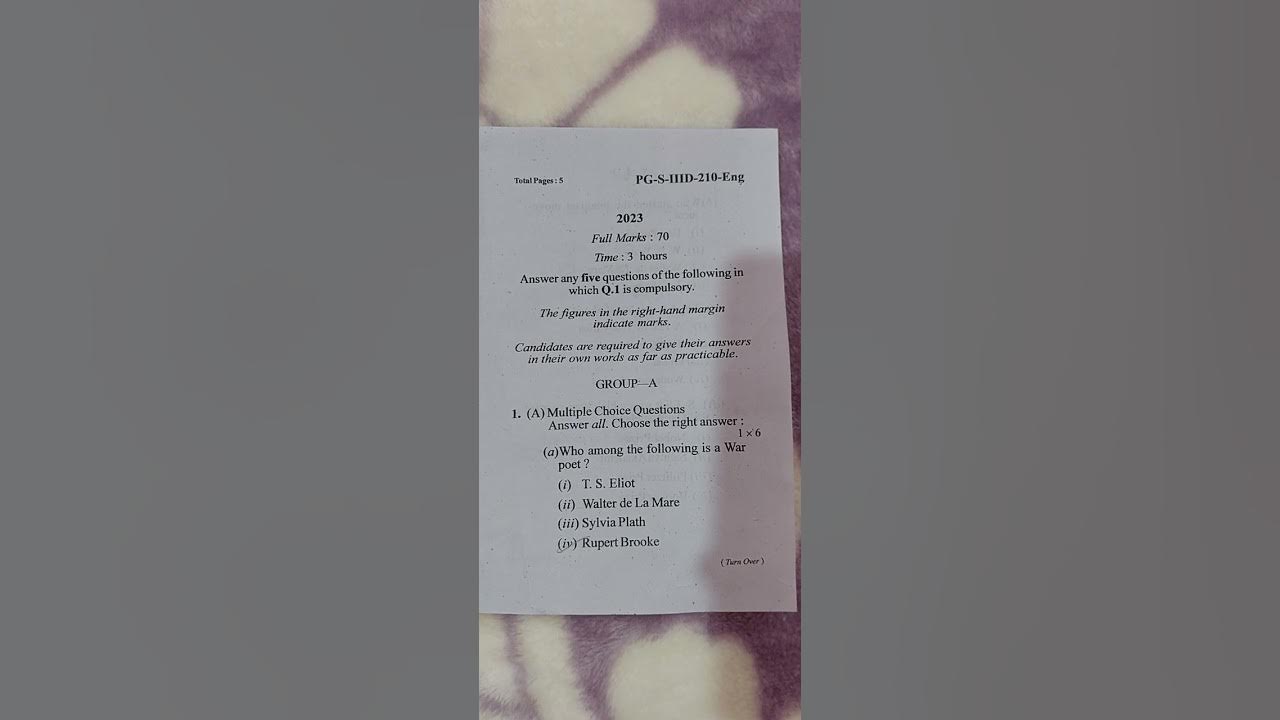 New Pattern Of Question paper (B.B.M.K.U) PG , ENGLISH YouTube