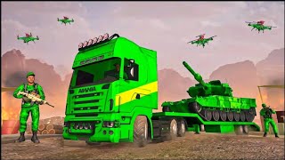 army camp truck transport heavy vehicle sim - US army truck driving Gameplay Android @OddmanGames screenshot 2