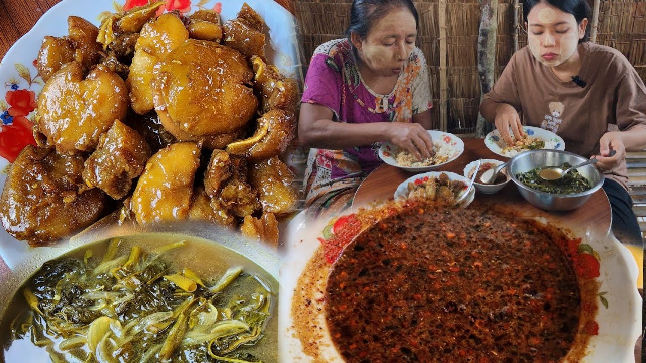 အမိုးကြိုက်တဲ့ ဝက်သားဒညင်းသီးနဲ့ နားမူစားချင်တဲ့ကန်စွန်းရွက်ချဥ်ဟင်း😋