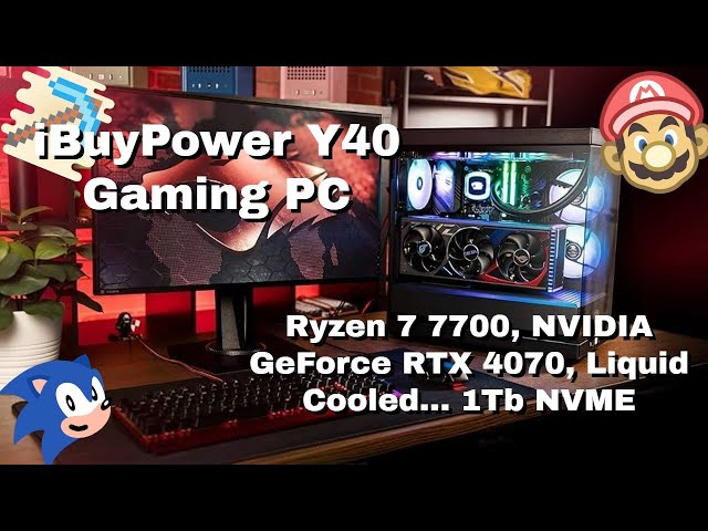 iBUYPOWER Y40 Gaming Desktop AMD Core Ryzen 9 7900x- 32GB DDR5