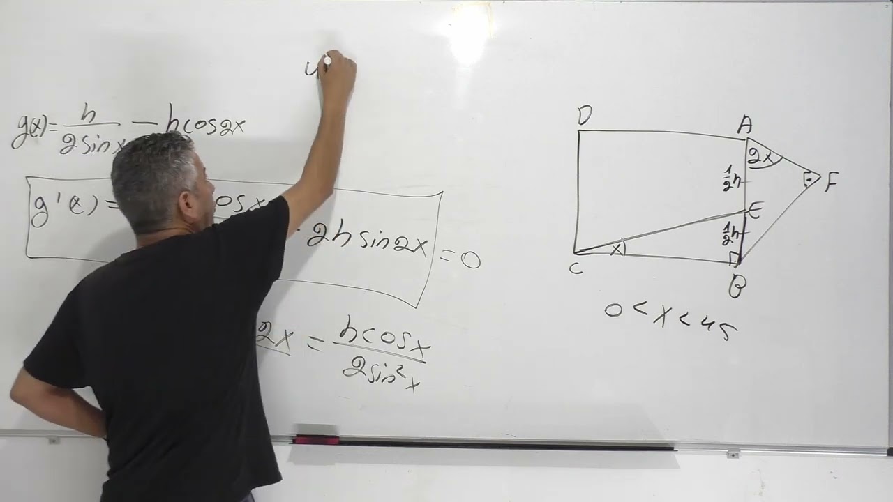 פתרון בגרות 581 קיץ 2023 מועד ב שאלה 8-בעיות קיצון טריגונומטריות.