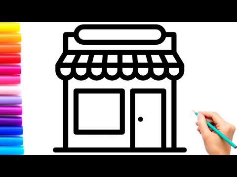 How To Draw A Shop Step By Step