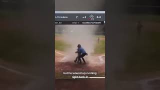 Umpire Saves Catcher from Dust Devil at Jacksonville Youth Baseball Game