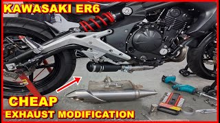 Kawasaki ER6 Exhaust Modification CHEAPEST SPORTS DIY DOWNPIPE MOTORCYCLE END CAN MOTORBIKE BIKE MOD