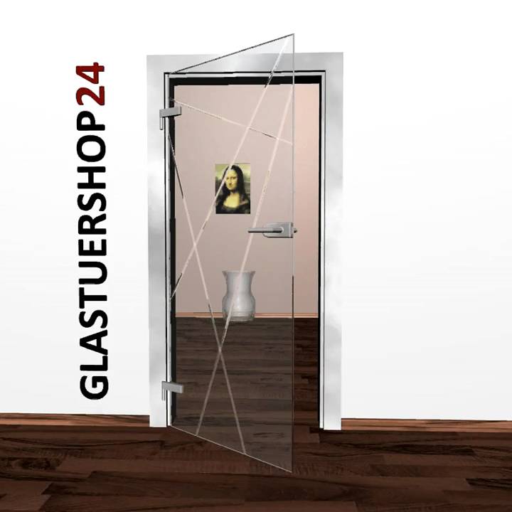 Glastür Modern Groove - Eleganter Rillenschliff für moderne Räume Glastür Modern Groove - Eleganter Rillenschliff für moderne Räume