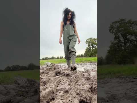 Waders jumping in muddy puddles part 4