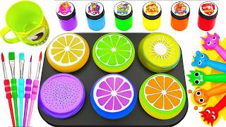 Satisfying Video | DIY Rainbow Fruit Box Slime Mixing with Sprunki Candy &amp; Paint Sounds Cutting ASMR