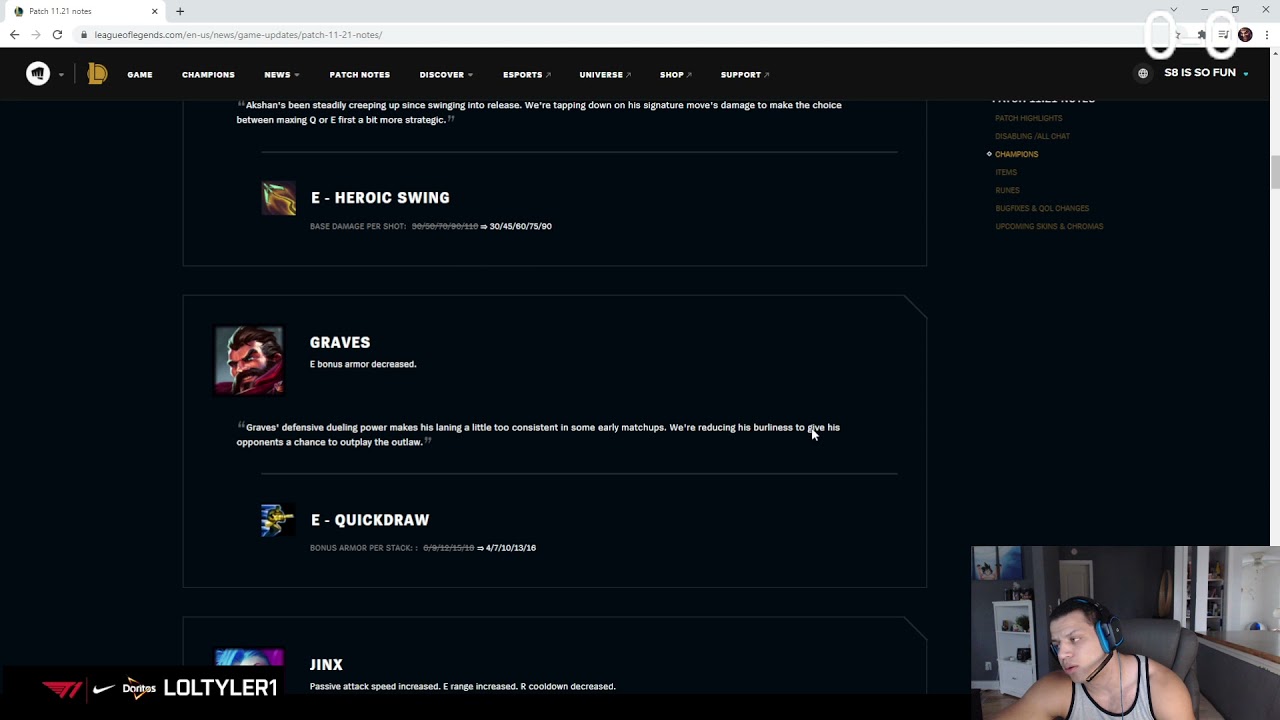 Tyler1 React To Graves Nerf