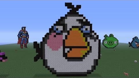 Minecraft Pixel Art: White Angry Bird Tutorial