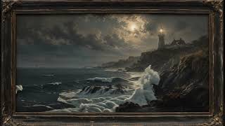 4K Frame TV Art | Dark Vintage Coastal Seascape | Atmospheric Canvas Screensaver