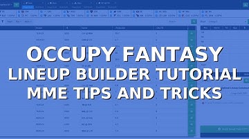 NEW Occupy Fantasy Lineup Builder Tutorial - MME Tips and Tricks