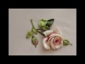 Как вышить бутонную розу за восемь стежков How to embroider a rose  如何绣玫瑰布敦 Бутонная роза лентами