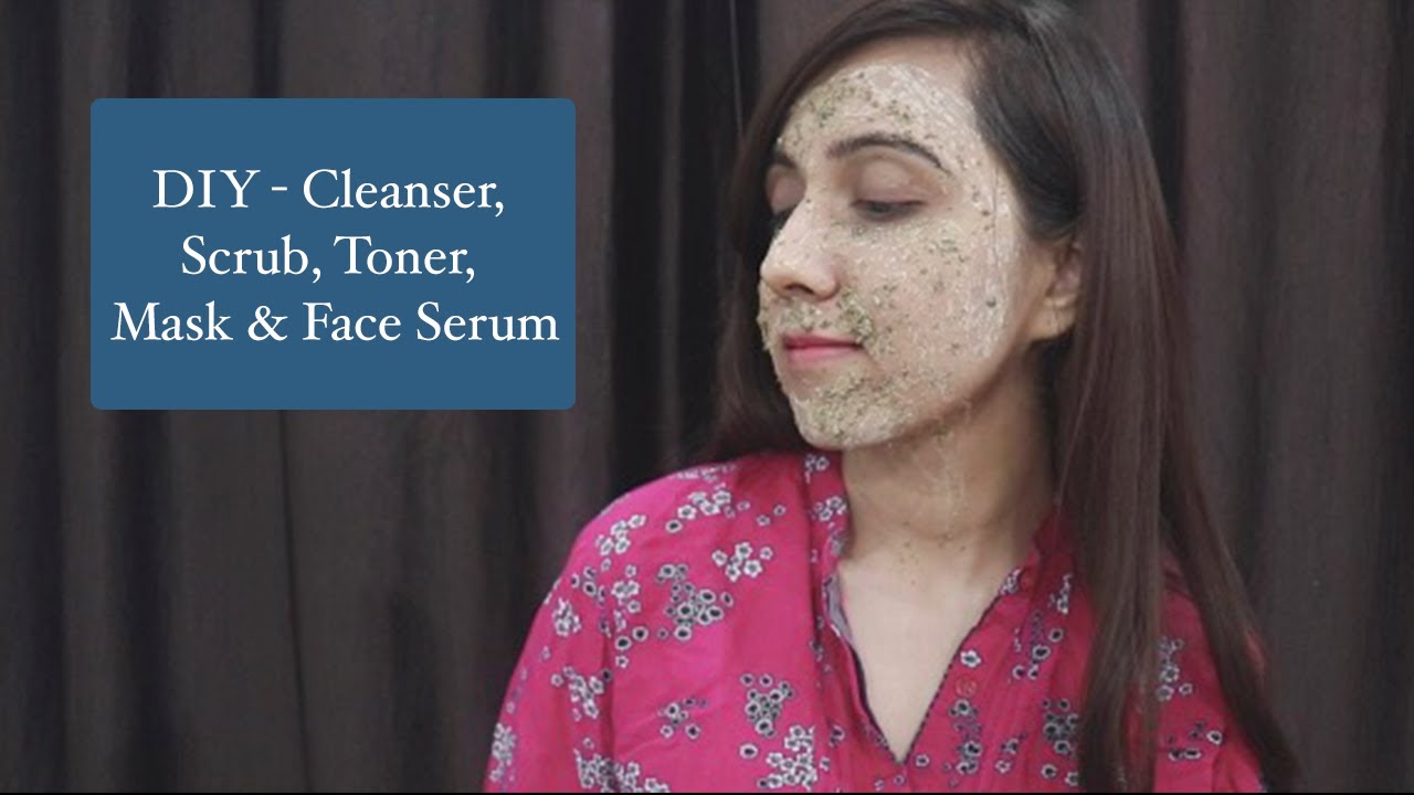 DIY Homemade Skincare Routine Toner Cleanser Face Scrub Face