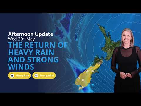 A swing back to wet and windy for the South - Wed 20 May 2026