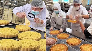 In Mooncake Production, What Are Brushes And Fans Used For #Mooncake #China #chinesefoodeatingvideo