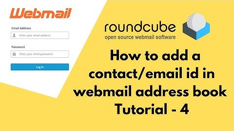 How to add a contact/email id in  roundcube webmail address book | Webmail Tutorial - 4