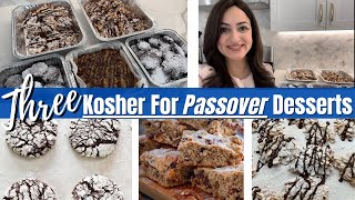 Three EASY Kosher For Passover Desserts || Florentines || Crinkle Cookies || Mazurka image