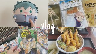 🛒 vlog || manga / anime merch shopping   mini kinokuniya haul, japanese market & food