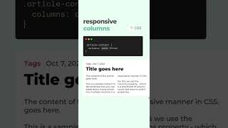 CSS Columns That Adapt to ANY Screen! (So Easy) 🤯✨ #shortsvideo #shorts #coding #programming #css3