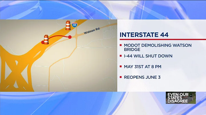 Portion of I-44 closing next weekend so crews can remove Watson Road Bridge