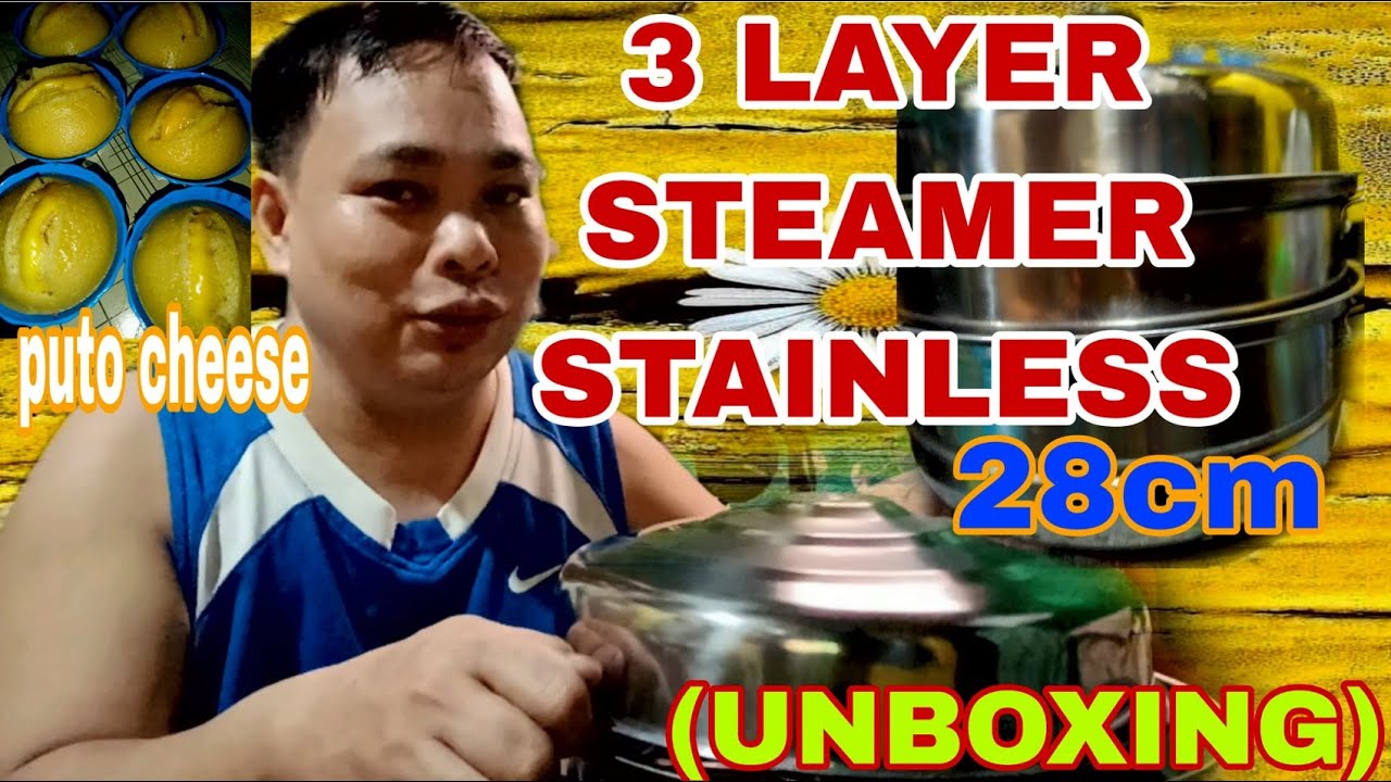 3 LAYER STEAMER STAINLESS 28cm (UNBOXING) - YouTube