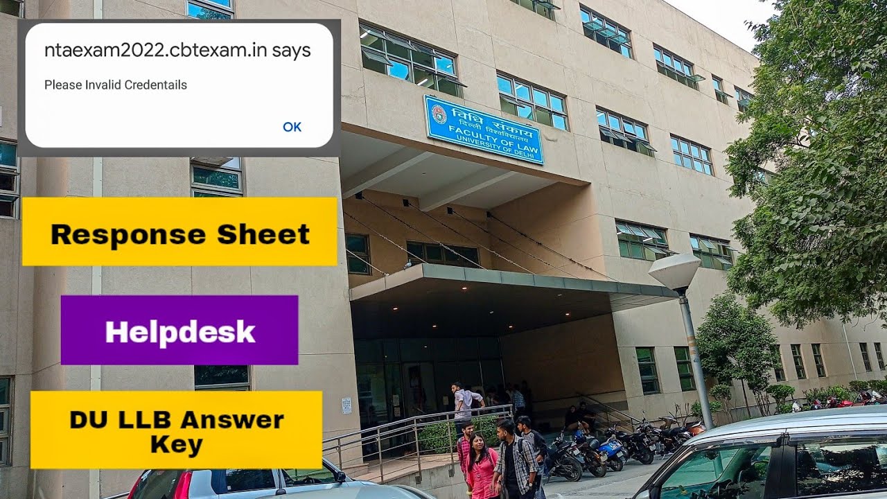 DU LLB Response Sheet Download Problem | Please Invalid Credentials | Helpdesk of DU PG Admission
