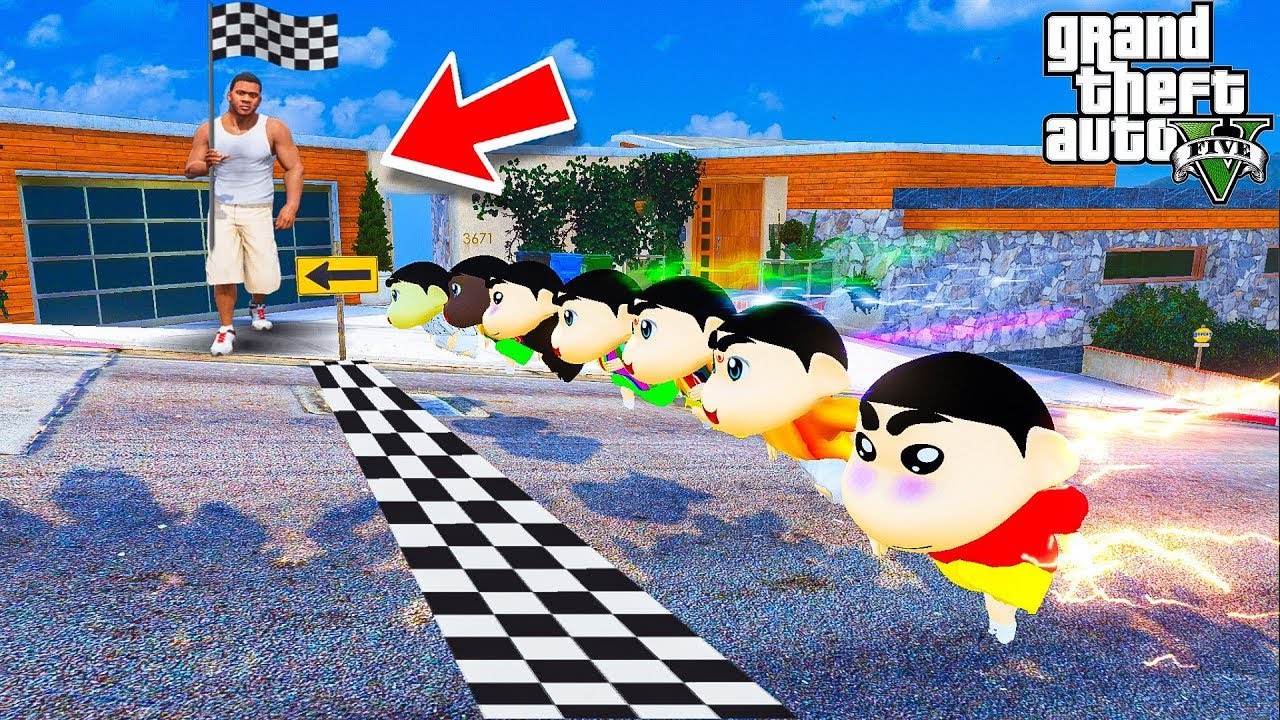 Franklin Shinchan Conduct Race To Shinchan Brothers And Give Avengers Powers in GTA 5