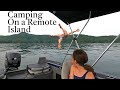 Overnight camping on a mountain island  dad daughter trip