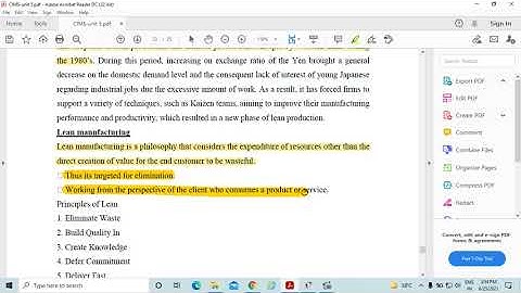 6ME4 02,CIMS, unit 5,Lect  8, Agile and Lean manufacturing