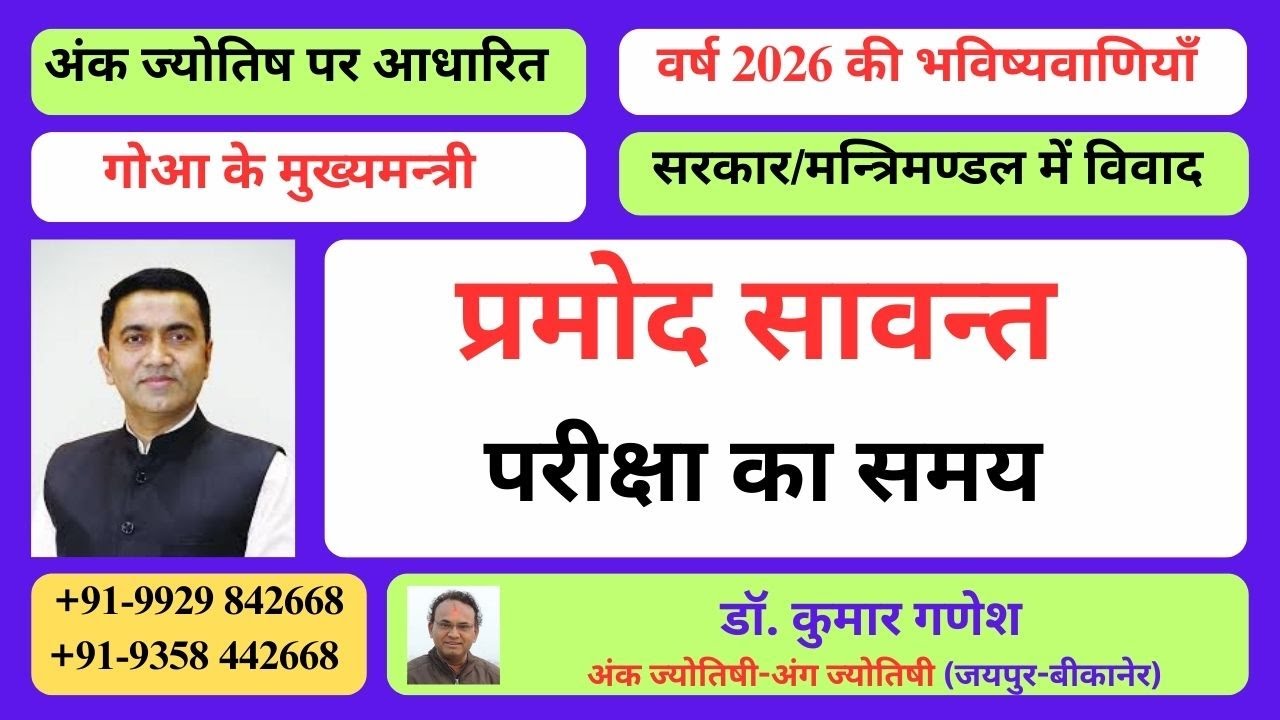  वर्ष 2026 : प्रमोद सावन्त : परीक्षा का समय - YouTube Motiv 