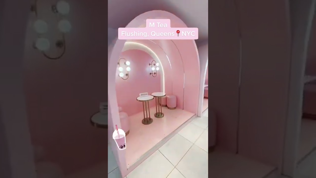 Have boba in this ALL PINK cafe in Flushing Queens NYC! 