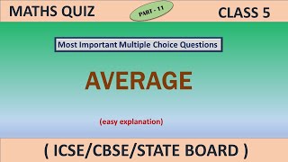 AVERAGE | Mental Math Quiz | Class 5 | Olympiad Q & A | MCQ Pattern | Quiz Challenge