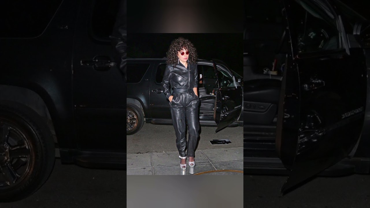 Lady Gaga's Leather Attire| Celebrities Street Style