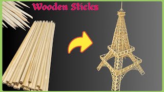 How to Make Eiffel Tower with Wooden Sticks | ഒരു കിടുക്കാച്ചി ഈഫൽ ടവർ Miniature🗼