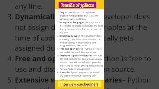 Benefits of python #shorts #shortfeed #python #python programming #learn