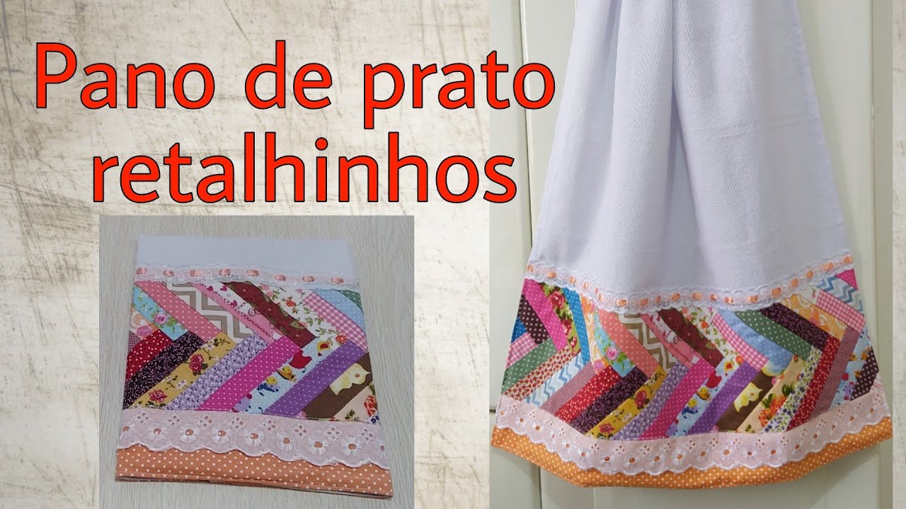 Barrado Trança Francesa de Retalhinhos no Pano de Prato 