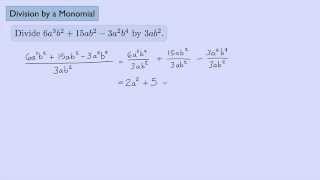(Algebra 2) Division by a Monomial