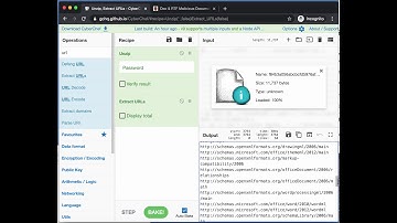 CyberChef: Analyzing OOXML Files for URLs