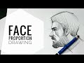 Simple face proportion drawing for beginners