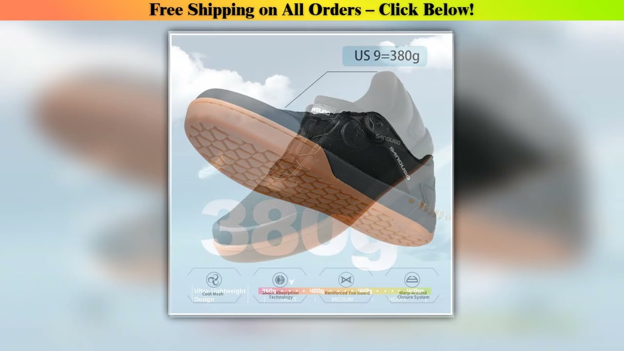 Sandugo MTB Mountain Bike Shoes for XC/Enduro/DH Cycling, Speed Lace Dial System Stability(Flat