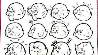 Magical coloring box | Super Mario Bro’s Ghost Coloringpages