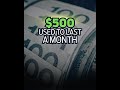 $500 Used to Last a Month #shorts