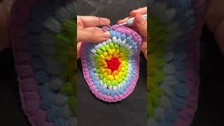 A basic tutorial on crochet weaving | Rainbow coaster