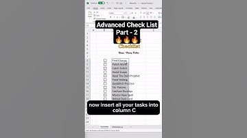 Advanced Check List ✅ #dashboard #exceltrick #exceltips #advanceexcel #checklist #basicexcel #shorts