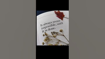 It always seems impossible until it