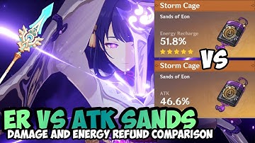 Raiden Shogun Artifacts ATK vs ER sands Damage and Support Capabilites Comparison | Genshin Impact