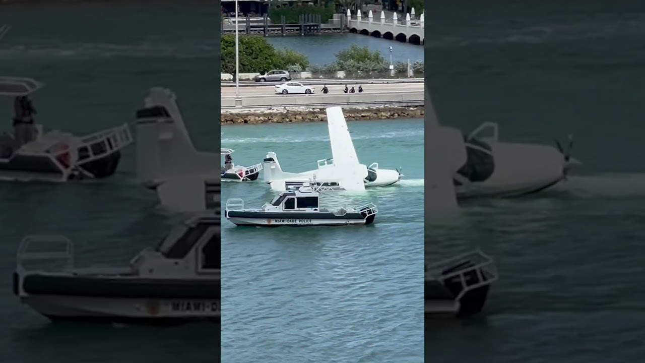 Rescuers bring 7 people to safety after seaplane crashes off Florida’s coast #Shorts