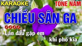 ✔CHIỀU SÂN GA Karaoke Nhạc Sống Tone Nam - Tình Trần Karaoke