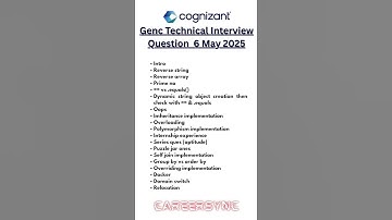Fresher Cognizant Interview Experience May 6 2025 #jobinterview #genc #cognizant