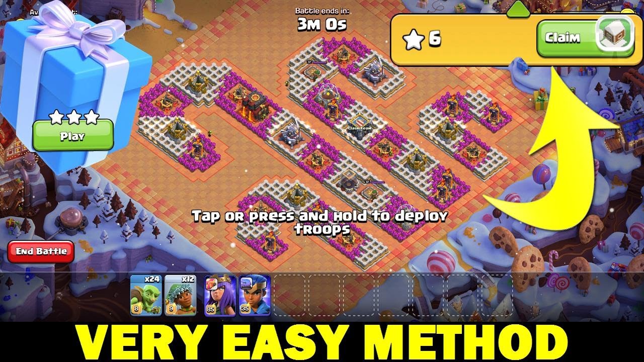 Clash of Clans Jolly Clashmas Challenge Part 2 ! 3 Star Strategy ! Very Easy Method.